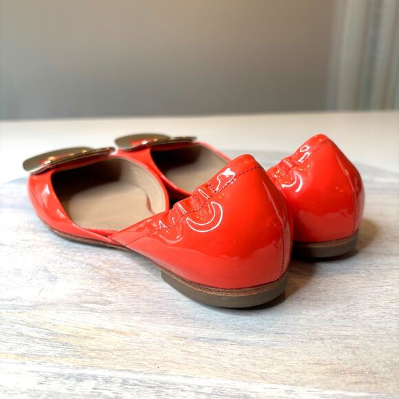 Authentic Roger Vivier Women's Red Orange Ballet Flats Made In Italy US Size 5 - Picture 8 of 14